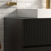 Linnea Black 1300mm Wall Hung Vanity Unit with White Sink & Side Unit