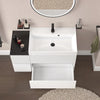Linnea 1000mm White Wall Hung Vanity Unit with Side Unit