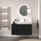 Linnea 1000mm Black Wall Hung Vanity Unit with Side Unit