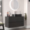 Linnea 1000mm Black Wall Hung Vanity Unit with Countertop Basin and Side Unit