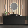 Linnea 1600mm Black Wall Hung Vanity Unit with Side Units and Black Basin