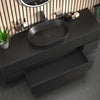 Linnea 1600mm Black Wall Hung Vanity Unit with Side Units and Black Basin
