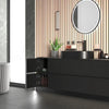 Linnea 1600mm Black Wall Hung Vanity Unit with Side Units and Black Basin