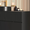 Linnea 1600mm Black Wall Hung Vanity Unit with Side Units and Black Basin