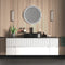 Linnea White 1600mm Wall Hung Vanity Unit with Black Sink & Side Units