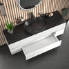 Linnea White 1600mm Wall Hung Vanity Unit with Black Sink & Side Units