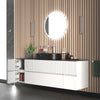 Linnea White 1600mm Wall Hung Vanity Unit with Black Sink & Side Units