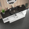 Linnea White 1600mm Wall Hung Vanity Unit with Black Sink & Side Units