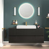 Linnea 1300mm Black Wall Hung Vanity Unit with Side Units and White Basin