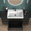 Linnea 1300mm Black Wall Hung Vanity Unit with Side Units and White Basin
