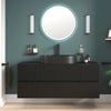 Linnea 1300mm Black Wall Hung Vanity Unit with Side Units and Black Basin