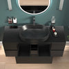 Linnea 1300mm Black Wall Hung Vanity Unit with Side Units and Black Basin