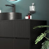 Linnea 1300mm Black Wall Hung Vanity Unit with Side Units and Black Basin
