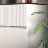 Linnea 1300mm White Wall Hung Vanity Unit with Side Units and Black Countertop Basin