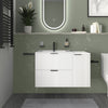 Sonix White 900mm Wall Hung Fluted Vanity Unit with Side Storage