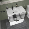 Sonix White 900mm Wall Hung Fluted Vanity Unit with Side Storage