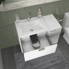 Sonix White 900mm Wall Hung Fluted Vanity Unit with Side Storage