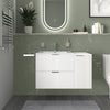 Sonix White 900mm Wall Hung Fluted Vanity Unit with Side Storage
