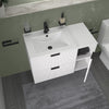Sonix White 900mm Wall Hung Fluted Vanity Unit with Side Storage