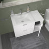 Sonix White 900mm Wall Hung Fluted Vanity Unit with Side Storage