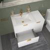 Sonix White 900mm Wall Hung Fluted Vanity Unit with Side Storage