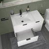 Sonix White 900mm Wall Hung Fluted Vanity Unit with Side Storage
