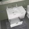 Sonix White 900mm Wall Hung Fluted Vanity Unit with Side Storage
