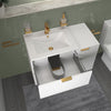 Sonix White 900mm Wall Hung Fluted Vanity Unit with Side Storage