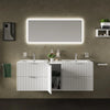 Sonix 1500mm Large White Wall Hung Fluted Double Vanity Unit