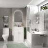 Celeste 600mm White Vanity Unit, Toilet, and Bath Suite