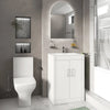 Celeste 600mm White Vanity Unit, Toilet, and Bath Suite