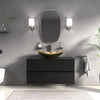 Linnea 1000mm Black Wall Hung Vanity Unit with Countertop Gold Sink
