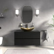 Linnea 1000mm Black Wall Hung Vanity Unit with Countertop Gold Sink
