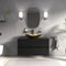 Linnea 1000mm Black Wall Hung Vanity Unit with Countertop Gold Sink