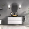 Linnea 1000mm White Wall Hung Vanity Unit with Gold Sink and Black Worktop