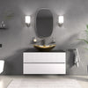 Linnea 1000mm White Wall Hung Vanity Unit with Gold Sink and Black Worktop