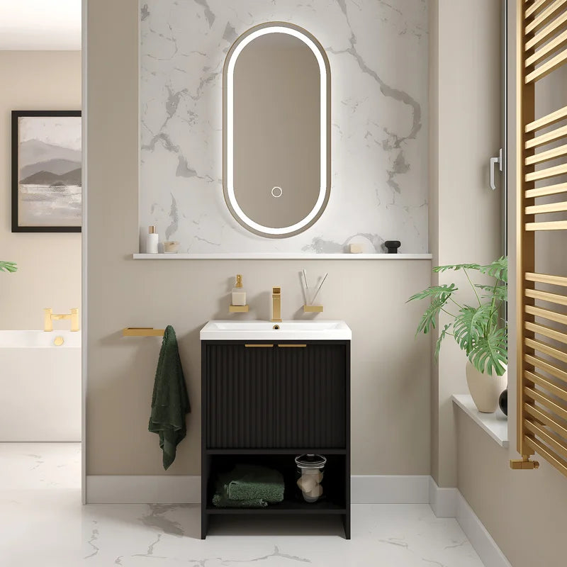 Linnea 600mm Black Floorstanding Vanity Unit