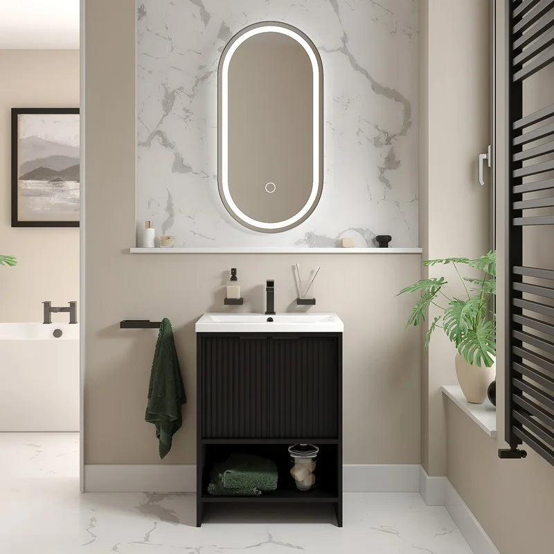 Linnea 600mm Black Floorstanding Vanity Unit