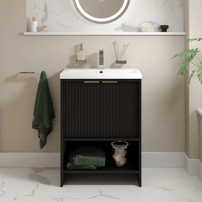 Linnea 600mm Black Floorstanding Vanity Unit
