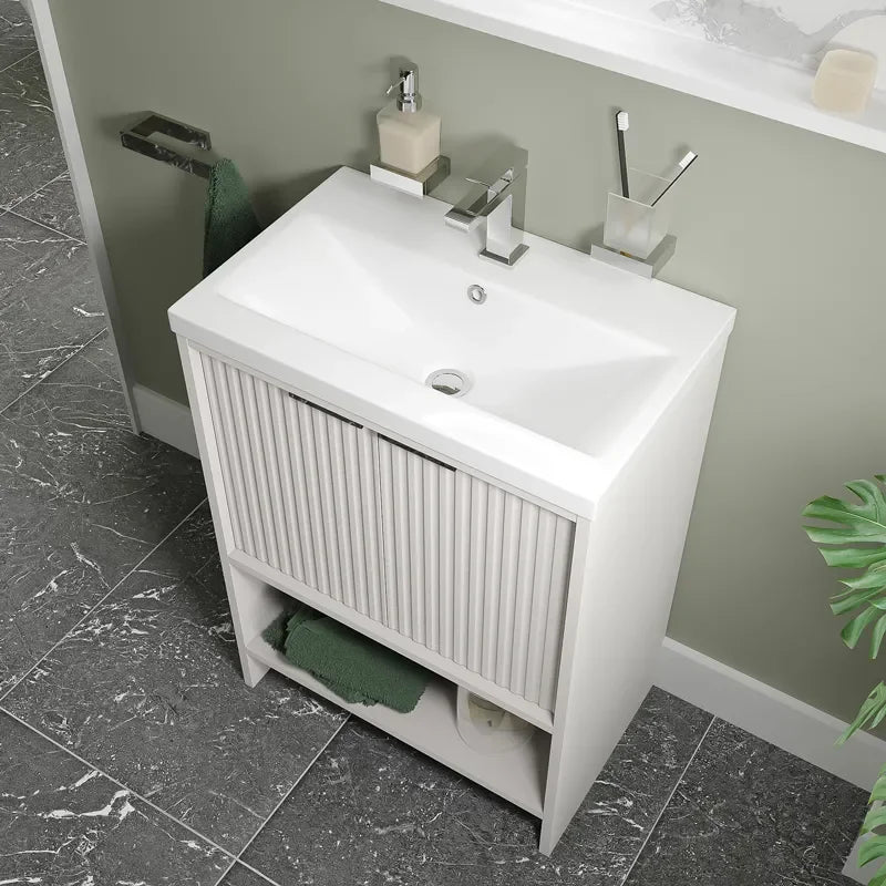 Linnea 600mm Cashmere Floorstanding Vanity Unit