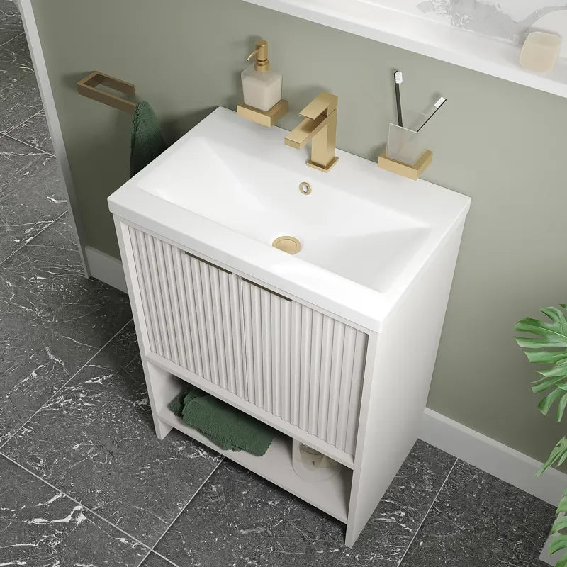 Linnea 600mm Cashmere Floorstanding Vanity Unit