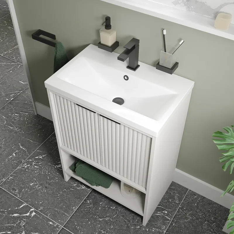 Linnea 600mm Cashmere Floorstanding Vanity Unit