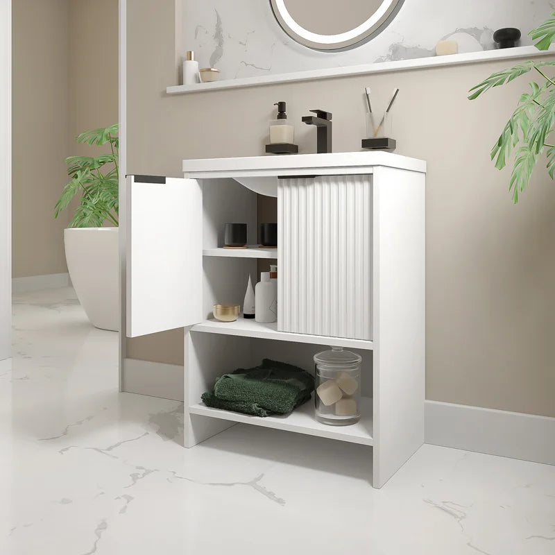 Linnea 600mm Cashmere Floorstanding Vanity Unit