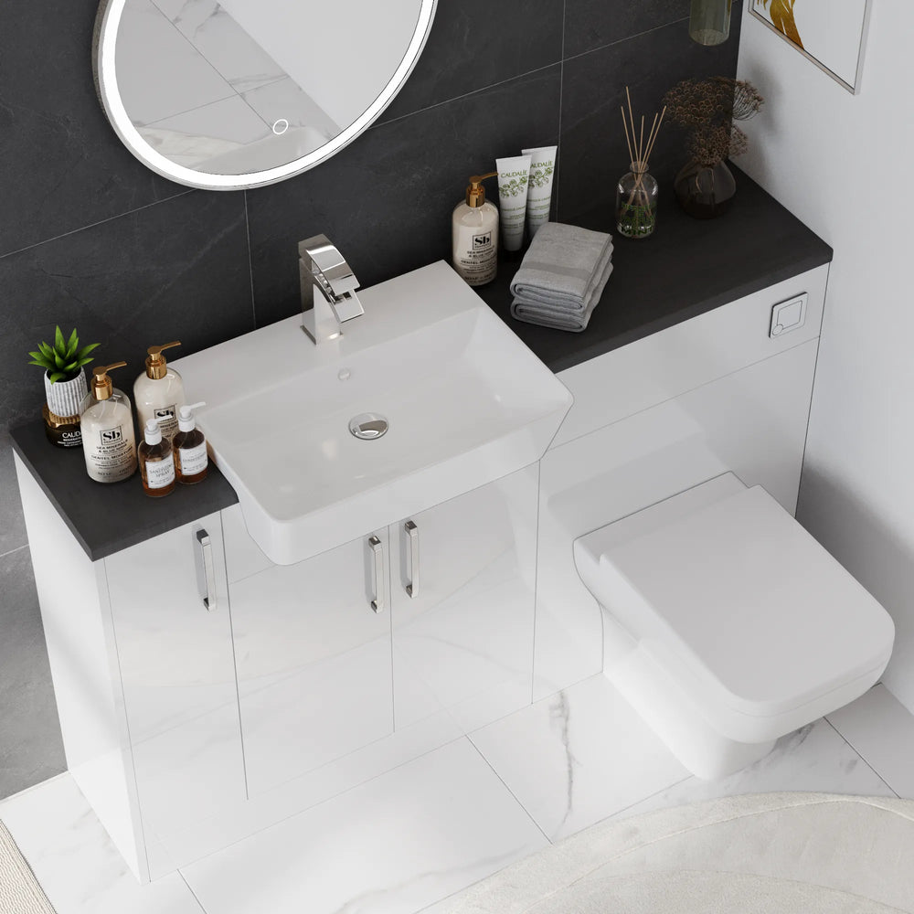 Oliver Modern Gloss White Fitted Furniture Combination