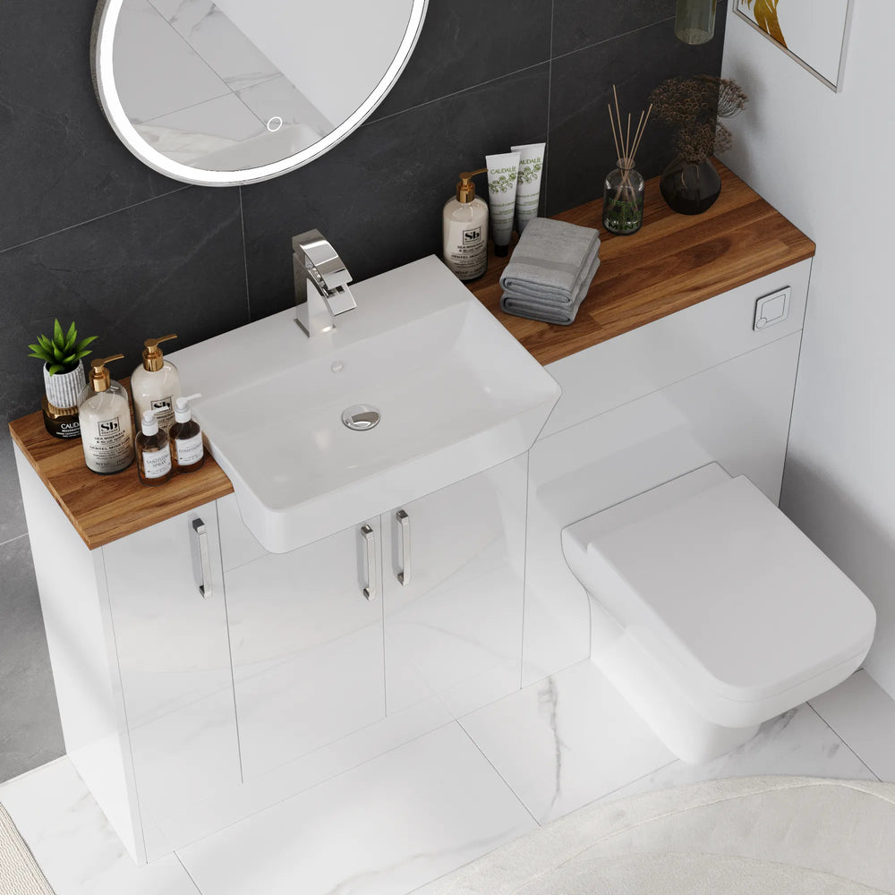 Oliver Modern Gloss White Fitted Furniture Combination