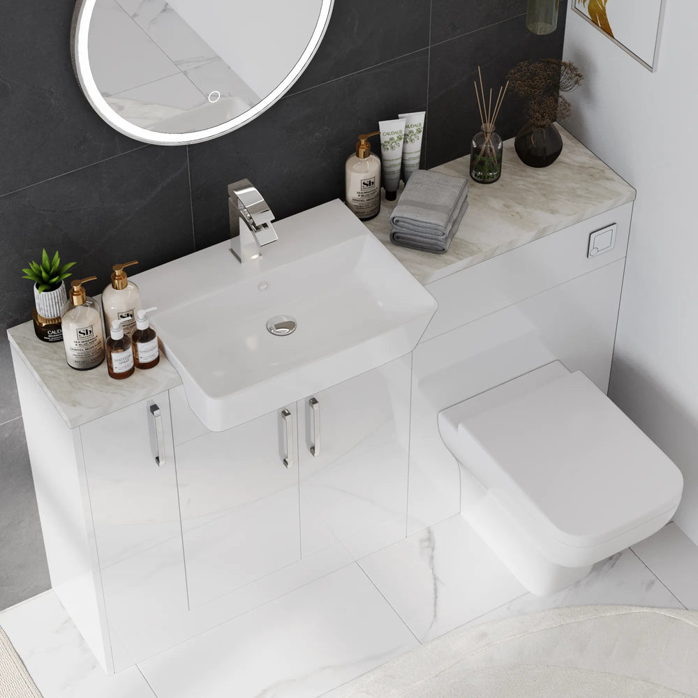 Oliver Modern Gloss White Fitted Furniture Combination