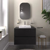 Linnea 700mm Black Wall Hung Vanity Unit with White Square Basin