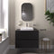Linnea 700mm Black Wall Hung Vanity Unit with White Square Basin