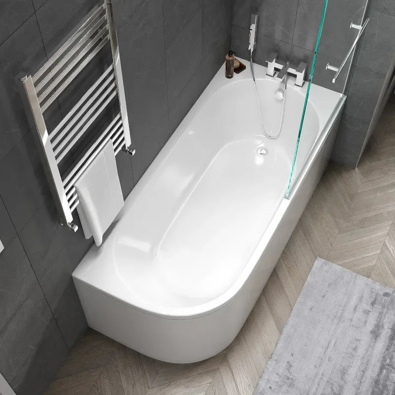J Shaped Curved Rectangular Bath Tee