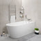 Granada back-to-wall bath 1630 x 700mm in white, mounted on floor design with clean wall-fitted styling